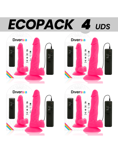 ECOPACK 6 VIENETŲ - DIVERSIA LANKSTUS VIBRUOJAMAS DILDO ROŽINIS 18 CM -O-4 CM