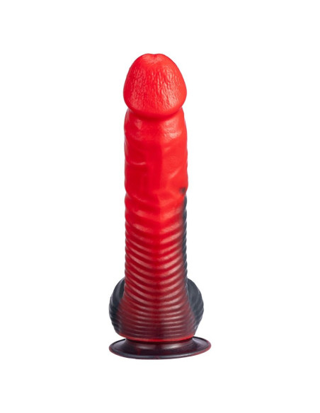 SILEXD - DEVIL DILDO FANTASY SKYSTAS SILIKONAS TERMOAKTYVUS RAUDONAS JUODAS 20,3 CM