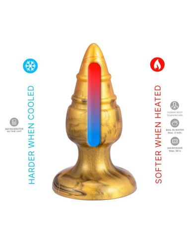 SILEXD - GOLDY ANAL PLUG FANTASY LIQUID SILICONE THERMOREACTIVE GOLDEN 9.2 CM
