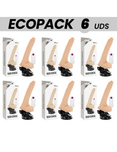 ECOPACK 6 VIENETAI - BASECOCK REALISTINIS VIBRATORIUS SU NUOTOLINIO VALDYMO VALDYMU, ODOS DYDIS 19 CM - O- 4 CM
