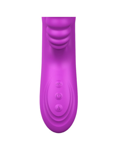 ARMONY - ANGELIA DAUGIAFUNKCINIS VIBRATORIUS DVIGUBAS LIEŽUVIS, VIOLETINIS ŠILDYMO EFEKTAS