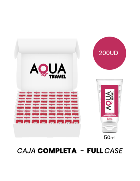 MOQ 200 - AQUA TRAVEL WILD RASPBERRY FLAVOUR WATERBASED LUBRICANT - 50 ML