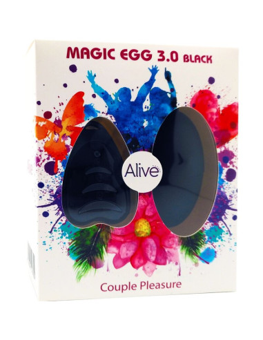 ALIVE - MAGIC EGG 3.0 VIBRUOJAMAS KIAUŠINIS, NUOTOLINIO VALDYMO PULTAS, JUODAS