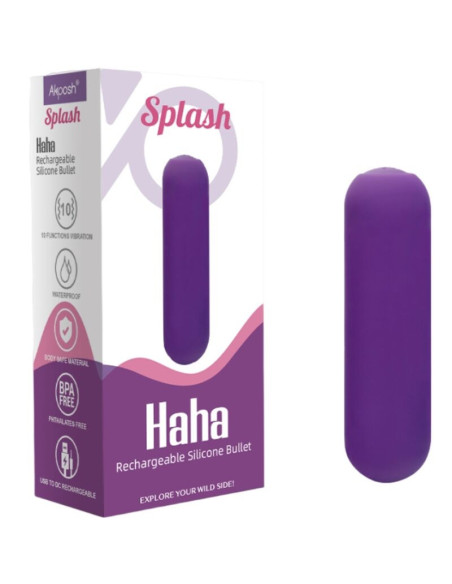 ARMONY - SPLASH HAHA VIBRATORIUS SILIKONINIS KULEKOS 10 VIBRAVIMŲ 75 X 19 CM VIOLETINIS