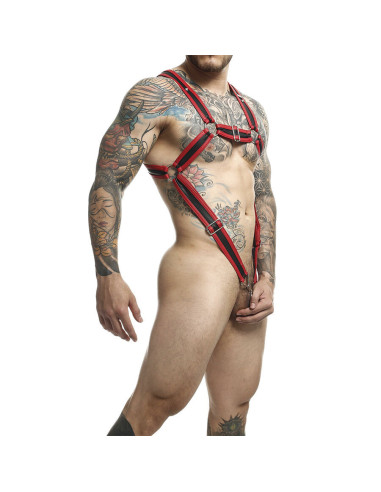 MOB - DNGEON RED CROSSED PENIS HARNESS ONE SIZE