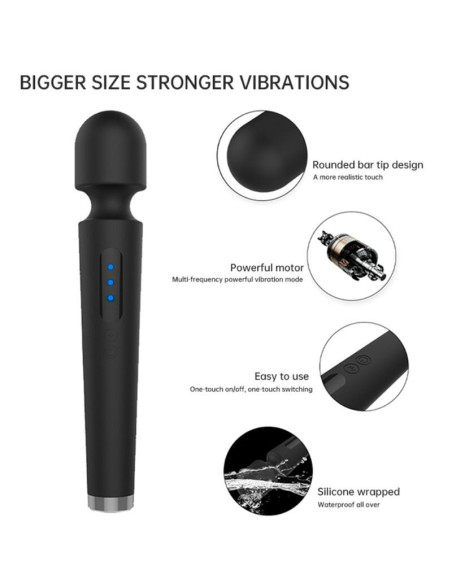 ARMONY - X POWER didelis masažuoklis ir vibratorius, 7 vibracijos, juodas