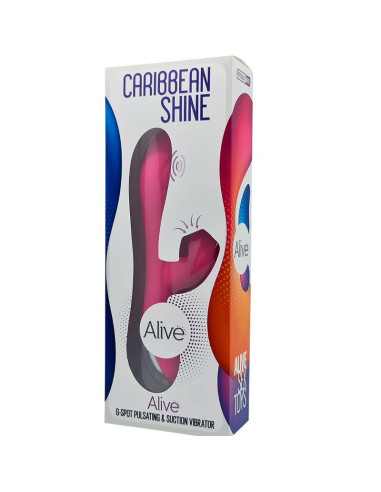ALIVE - CARIBBEAN SHINE VIBRATORIUS IR SIUBTUVĖLIS, FUKSIJOS SPALVOS