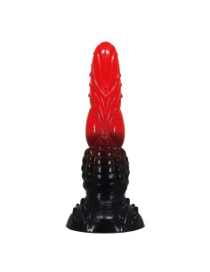 POWER MONSTERS - FIRE DRAGON FANTASY DILDO WITH SUCTION CUP 24.5 CM Ø 5.8 CM RED and BLACK