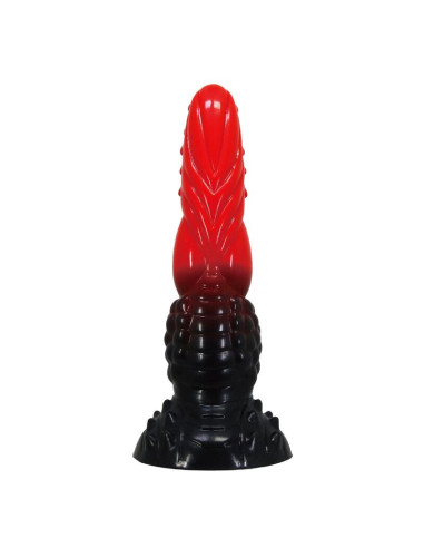 POWER MONSTERS - FIRE DRAGON FANTASY DILDO WITH SUCTION CUP 24.5 CM Ø 5.8 CM RED and BLACK