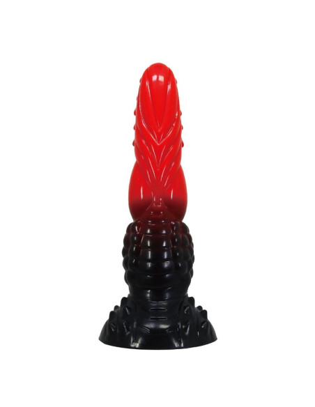POWER MONSTERS - FIRE DRAGON FANTASY DILDO WITH SUCTION CUP 24.5 CM Ø 5.8 CM RED and BLACK