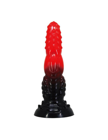 POWER MONSTERS - FIRE DRAGON FANTASY DILDO WITH SUCTION CUP 24.5 CM Ø 5.8 CM RED and BLACK