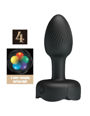 PRETTY LOVE - OLMAN analinis kaištis su LED lempute, juodas, 8,8 cm