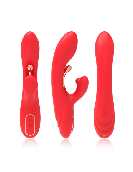 ARMONY - G-SPOT AND CLITORIS STIMULATOR VIBRATOR WITH OSCILLATING TONGUE RED