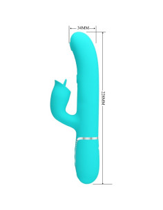 PRETTY LOVE - RABBIT VIBRATOR WITH LICKING AQUA GREEN 2