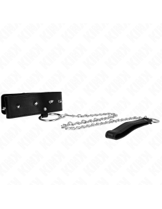 KINK - NECKLACE 65 CM WITH LEASH WITH SILVER STUDS MODEL 2 ADJUSTABLE 36-43 CM X 5 CM 2