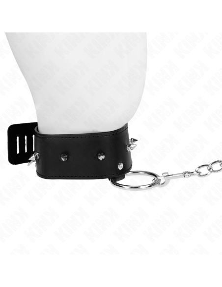 KINK - KARO PAKEPLIS 65 CM SU PAVADŽIU SU SIDABRINĖMIS KNIEDĖMIS, MODELIS 2, REGULIUOJAMAS 36-43 CM X 5 CM