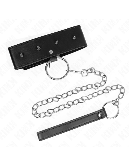 KINK - KARO PAKEPLIS 65 CM SU PAVADŽIU SU SIDABRINĖMIS KNIEDĖMIS, MODELIS 2, REGULIUOJAMAS 36-43 CM X 5 CM