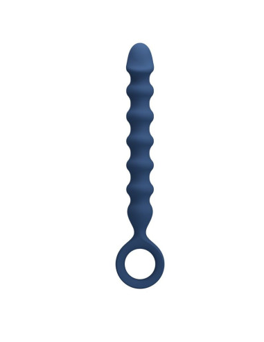 MR PLAY - BLUE SILICONE ANAL BEADS and ANAL PLUG -Ø- 3,4 CM - 28.5 CM