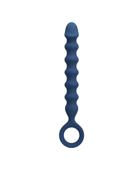MR PLAY - BLUE SILICONE ANAL BEADS and ANAL PLUG -Ø- 3,4 CM - 28.5 CM