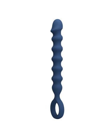 MR PLAY - BLUE SILICONE ANAL BEADS and ANAL PLUG -Ø- 3,4 CM - 28.5 CM