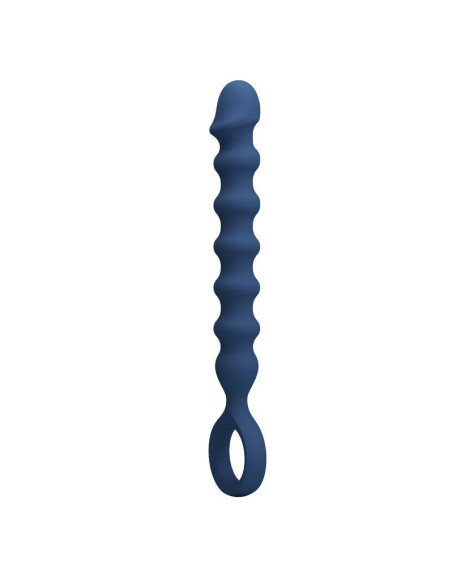 MR PLAY - BLUE SILICONE ANAL BEADS and ANAL PLUG -Ø- 3,4 CM - 28.5 CM