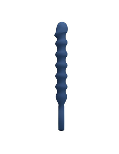 MR PLAY - BLUE SILICONE ANAL BEADS and ANAL PLUG -Ø- 3,4 CM - 28.5 CM
