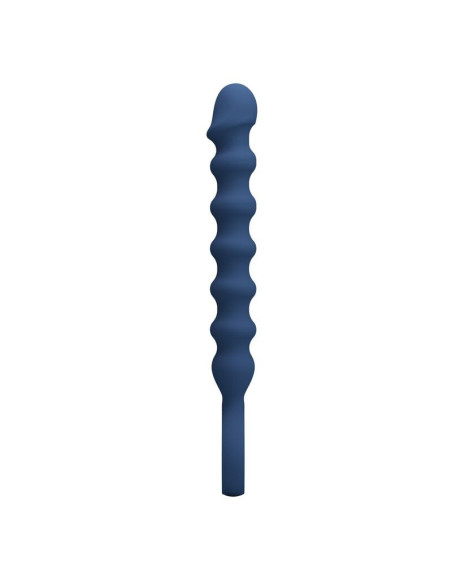 MR PLAY - BLUE SILICONE ANAL BEADS and ANAL PLUG -Ø- 3,4 CM - 28.5 CM