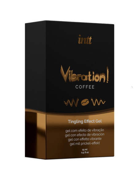 INTT - GALINGAS INTIMIŲ ERTMŲ STIMULIATORIUS, SKYSTAS VIBRATORIUS KAVOS GELIS, 15 ML
