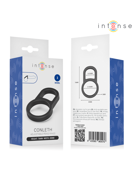 INTENSE - CONLETH ADJUSTABLE DOUBLE PENIS RING MODEL 3