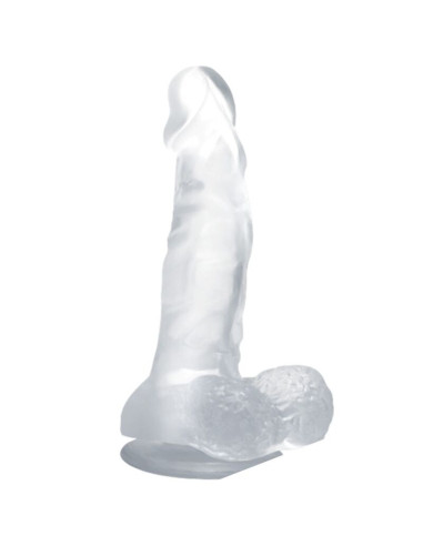 BAILE - REALISTINIS DILDO SU SIURTUKU IR SĖKLĖMIS 16,7 CM SKAIDRUS