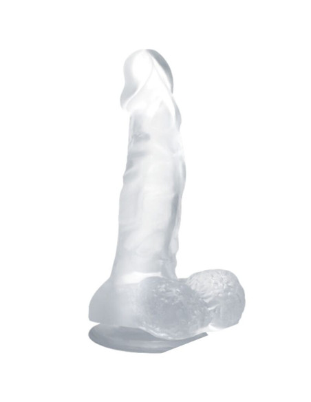 BAILE - REALISTINIS DILDO SU SIURTUKU IR SĖKLĖMIS 16,7 CM SKAIDRUS