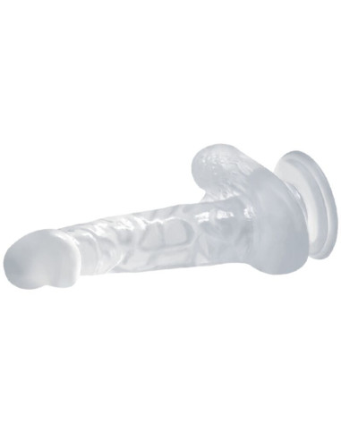 BAILE - REALISTINIS DILDO SU SIURTUKU IR SĖKLĖMIS 16,7 CM SKAIDRUS