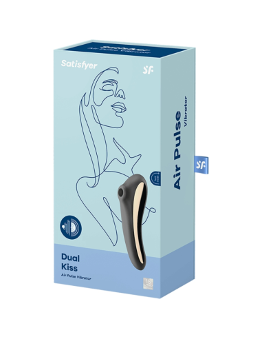 SATISFYER - DUAL KISS AIR PULSE VIBRATOR BLACK
