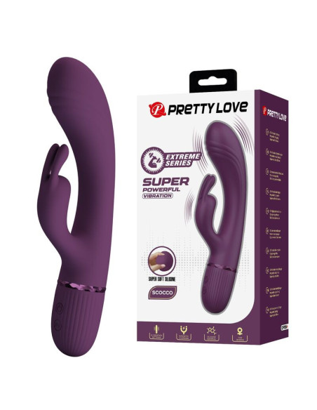 PRETTY LOVE - ROCCO RECHARGEABLE RABBIT VIBRATOR 10 FUNCTIONS PURPLE