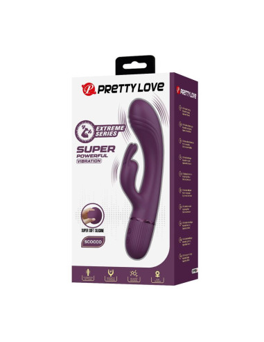 PRETTY LOVE - ROCCO RECHARGEABLE RABBIT VIBRATOR 10 FUNCTIONS PURPLE