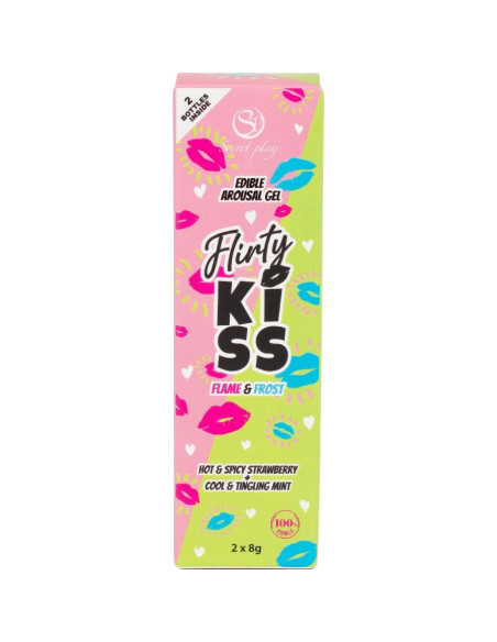 SECRETPLAY - FLIRTY KISS GELIAI SU ORALINIO SEKSO EFEKTU BRAŠKIŲ IR MĖTŲ 2 x 8 GR