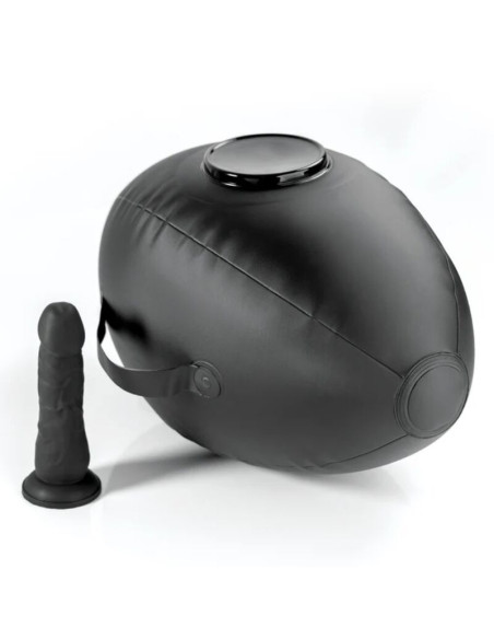 FETISH FANTASY SERIES - BODY DOCK INFLATABLE LOVE BALL WITH DILDO BLACK 41.9 CM