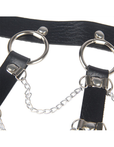 SUBBLIME - CHEST HARNESS LEATHER CHAINS BLACK ONE SIZE