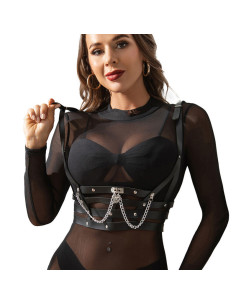 SUBBLIME - CORSET HARNESS WITH CHAINDETAIL ONE SIZE