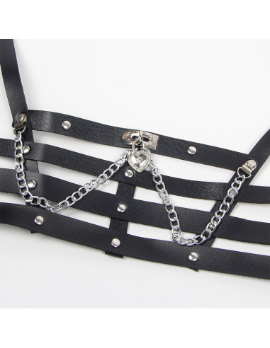 SUBBLIME - CORSET HARNESS WITH CHAINDETAIL ONE SIZE