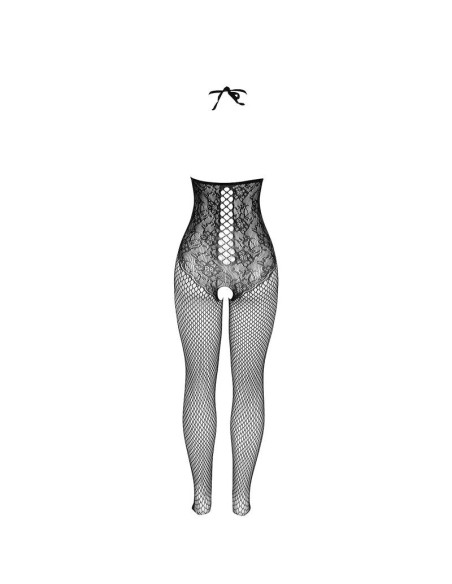 SUBBLIME - 951849 OPEN CUP FISHNET BODYSTOCKING AND HALTER NECK BLACK ONE SIZE