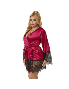 SUBBLIME - 953829 ELEGANT LACE PAJAMAS THONG RED L-XL 2