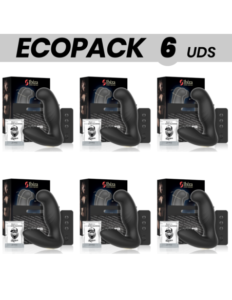 ECOPACK 6 UNITS - IBIZA ANAL MASSAGER REMOTE CONTROL 10 x 3.5 CM