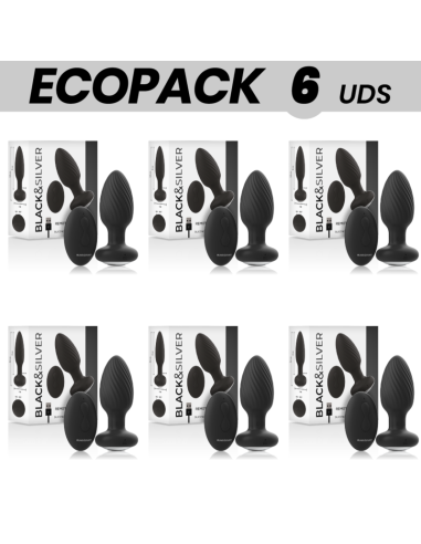 ECOPACK 6 VIENETAI - BLACKandSILVER WELLS ANALINIS KAIŠTIS SILIKONINIS NUOTOLINIO VALDYMO PULTELIS