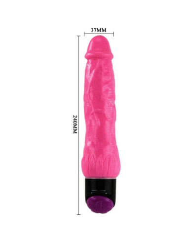 BAILE - COLORFUL SEX REALISTIC VIBRATOR PINK 24 CM