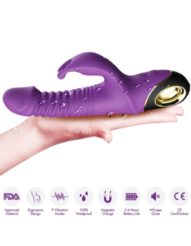 ARMONY - ZING DILDO VIBRATORIUS TRIUŠIO FORMOS VIOLETINIS