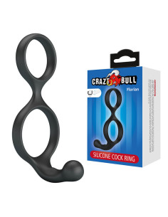 CRAZY BULL - FLORIAN DOUBLE COCK AND BALL RING BLACK 2