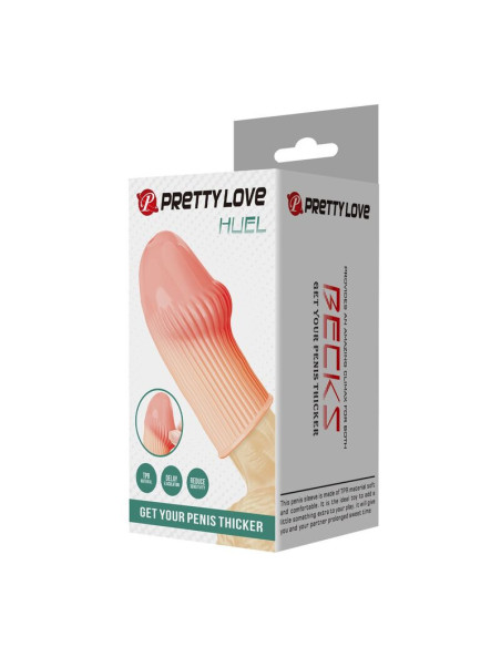PRETTY LOVE - HUEL PENIS SLEEVE GET YOUR PENIS THICKER FLESH COLOR