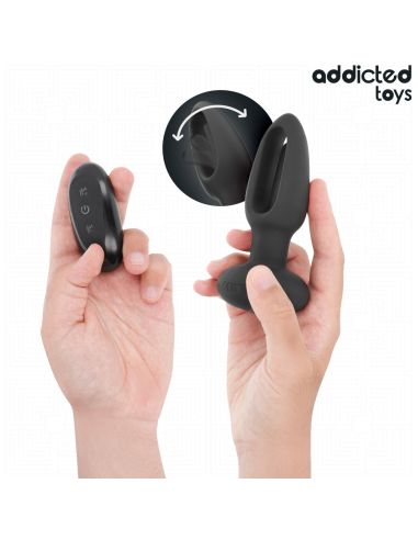 ADDICTED TOYS - ANALINIS KAIŠTIS SU VIBRUOJANČIU LIEŽUVIU IR NUOTOLINIO VALDYMO PULTU
