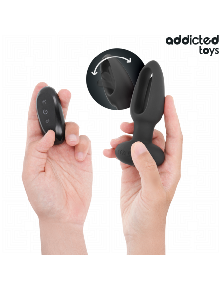 ADDICTED TOYS - ANAL PLUG WITH VIBRATING TONGUE AND REMOTE CONTROL